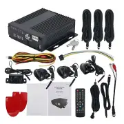 4CH Vehicle Car Mobile DVR Security Video Recorder SD+4 CCD Camera Cable Remote*