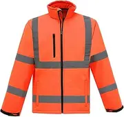 QIULAO Hi Vis High Visibility Reflective Bomber Jacket,Waterproof Safety Workwear,Thick Lined Weatherproof, in Line with EN20471 Class 3, Winter Warning Clothing for Men and Women