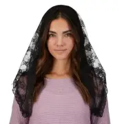 Chapel Veil With Tassels Black Lot of 2 Size Front 41in Comes with a handy pouch