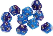 10pcs 12 Sided Dice D12 Polyhedral Dice for Roley Playing Games Dice Gift Red Blue, normal
