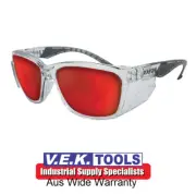 MAXISAFE Rayzr Safety Glasses Clear Frame Red Mirror Polarised Lens-BOLLE AVAIL