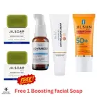 Dr.Jill Serum Advanced Soap + Cream +Sunscreen 50+ Set Reduce Freckles Dark Spot