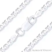 3.5mm Marina Mariner Link Solid .925 Italy Sterling Silver Italian Chain Anklet