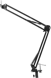 Metal Webcam Holder Flexible Long Arm Swivel Stand for Camera Sturdy Clamp Mount for Computer Live Stream Video Desktop