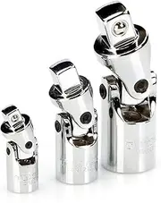 TBKBZTLALX 1/4 Inches 3/8 Inches 1/2 Inches Universal Joint Set Ratchet Angle Extension Bar Socket Adapter Manual and Pneumatic Bendable Adapter Socket Tools Socket Socket(3pcs-Silver)