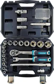 SOCKET SET 1/2" SQUARE DRIVER 72T 5 DEGREE 24PCE METRIC 10-32MM