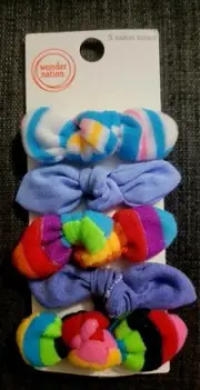 Wonder Nation 5 Pack Of Girl's Salon Bows, Baby Hair Clips