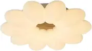CJLWSLCO Wood Flush Mount Ceiling Light Fixture Cream Scandinavian Bedroom Ceiling Lamp Indoor Flower Large Ceiling Lighting Modern Chandelier for Living Room Children Girl's Room Bedroom Hallway(55cm