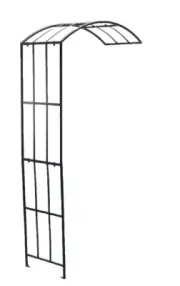 PROVINCIAL classical vertical arched one side wall planter trellis black NEW