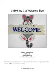 Kitty Cat Welcome Sign- Plastic Canvas Pattern or Kit