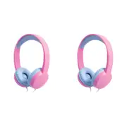 2x Liquid Ears Kidz 3.5mm Wired On-Ear Volume Limited Headphones Pink Blue