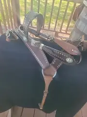 Breast Collar Bling Madcow Headstall Matching Set New Leather