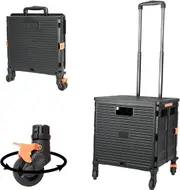 Foldable Utility Cart with Rotating Wheels for Travel Shopping