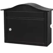 Architectural Mailboxes Saratoga Black Medium Steel Locking Wall Mount Mailbox
