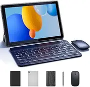 2 in 1 Tablet 10 inch Tablet Android 14 Tablets PC with Keyboard Case Mouse Stylus 8GB RAM+64GB ROM support 1TB Expandable Tableta Computer 10.1“ IPS Screen 2MP+8MP Dual Camera WiFi BT 6000mAh battery