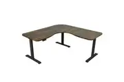FORTIA 173W x 173W x 75D 3-Motor 120kg Load Adjustable Electric Sit to Stand Up Corner Desk - Walnut/Black Frame