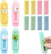 12Pcs Eraser Set, BetterJonny Cute Retractable Eraser Cartoon Animal Eraser Rabbit Cat Dog Dinosaur Eraser for School Home Office