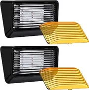 Leisure LED 2 Pack RV Exterior Porch Utility Light 12v 280 Lumen Lighting Fixture. Replacement Lighting for RVs, Trailers, Campers, 5th Wheels Black Base, Clear and Amber Lens (Black, 2-Pack)