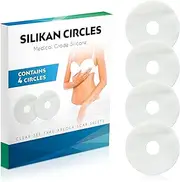 Silicone Areola Clear Gel Scar Sheets-4 Medical Breast Scars Silicon Circles See-into Scar Restore Smooth Mastectomy Breast Lift Reconstruction Surgery Supplies Keloid Guards Sheeting-SILIKAN