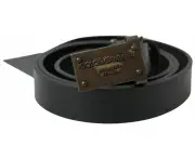 Dolce & Gabbana Elegant Black Leather Belt Metal Buckle Closure