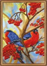 Bead embroidery kit Ashberry purple needlework kit Art canvas beadwork pattern