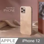 雅緻銀框！液態矽膠玻璃殼 IPHONE 12 手機殼 I12 保護殼 軟邊硬殼 /珊瑚粉