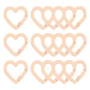 15Pcs Heart-Shaped Trigger Snap Clip Keyrings Buckle Snap Hook Clip, Orange