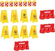 UPKOCH 1 Set Traffic Sign Educational for Includes Traffic Cones Frame Warning Signs and Barricades Safe for Cognitive Development and Role Play