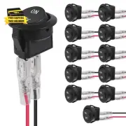 12Pcs round Rocker Switch 12V on off Switch 12 Volt DC Circle Toggle Switch AC 6