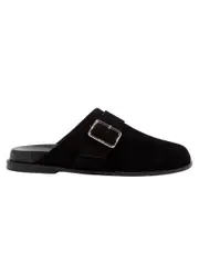 Aeyde | Finja Leather Slides in Black | The UNDONE