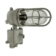 Vintage Brass Painted Grey Bulkhead Light With Junction Box