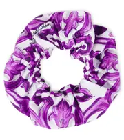 [Dolce & Gabbana Kids] Dolce & Gabbana Kids Majolica printed silk scrunchie One Size purple
