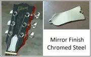 GeetarGizmos SILVER Truss Rod Cover Plate - 2 Hole Gibson - Mirror Chromed Steel