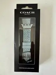 COACH signature Apple watch silicone band strap, BLUE, 38/40/41mm MSRP $85