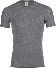[Engel] Natural Men's Short-Sleeved Shirt, 100% Wool (kbT)