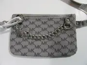 Michael Kors Signature Logo Fanny Pack Belt Bag Wallet Dark Grey Size Large NWT