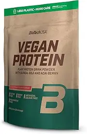 BioTechUSA Vegan Protein Flavoured Plant Protein Drink Powder with Goji and acai Berry Powder and Quinoa Flour, 2 kg, Forest Fruit
