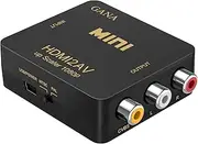 GANA 1080P HDMI to 3RCA CVBS AV Composite Video Audio Converter Adapter, Supports PAL/NTSC, USB Charge Cable, for PC Laptop HDTV DVD, VHS VCR, DVD Recorders
