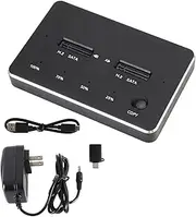 M.2 Duplicator Dual Bay SATA Enclosure, Dual Bay External Hard Drive Cloner Docking Station