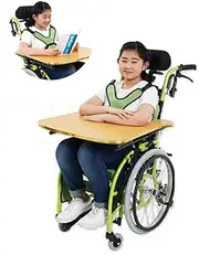 Lightweight Wheelchairs for Adults, Ultra Folding Self Propelled Wheelchair Push Mobility Scooters with Headrest and Dining Table