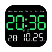 LED Large Digital Wall/Desk Clock Remote Control Temperature Date Display Adjust