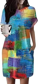 [Generic] Cyber Monday Deals Today,Dresses for Women 2024 Work,Bright Dresses for Women 2024 One Shoulder Dress Short Summer Dress for Women Womens Tops Dressy Blue Wedding(38-Ginger,S)