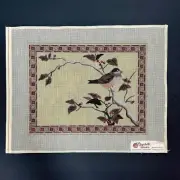Elizabeth Turner Hand Painted Needlepoint Canvas C205 Bird on Branch 9inx12in