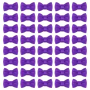 50 Pcs Mini Ribbon Bow 0.8" Mini Fabric Ribbon Flower Bows, Purple