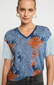 SASS & BIDE Size XS T-shirt Hoops Dream Blue & Red NWT RRP $240 Casual Travel