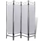 4-Panel Room Divider Privacy Folding Screen 160 x 180 Cm - White