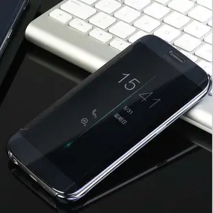 三星s6edge+手機殼原裝鏡面翻蓋g9280智能皮套g9287男女防摔外殼