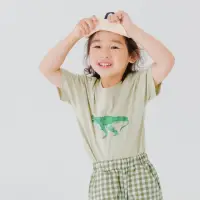在飛比找momo購物網優惠-【OB 嚴選】童趣恐龍印花短袖上衣童裝 《QA1516》