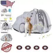 Portable Expandable Cat & Dog Backpack Carrier with Safety Clip - For Travel Fun