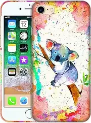 GlamCase Compatible with iPhone SE 3 2022 / SE 2 2020/7 / 8 - Koala Bear Watercolored Printed Slim & Sleek Cute Plastic Hard Protective Designer Back Case/Cover for iPhone SE 3 / SE 2/7 / 8